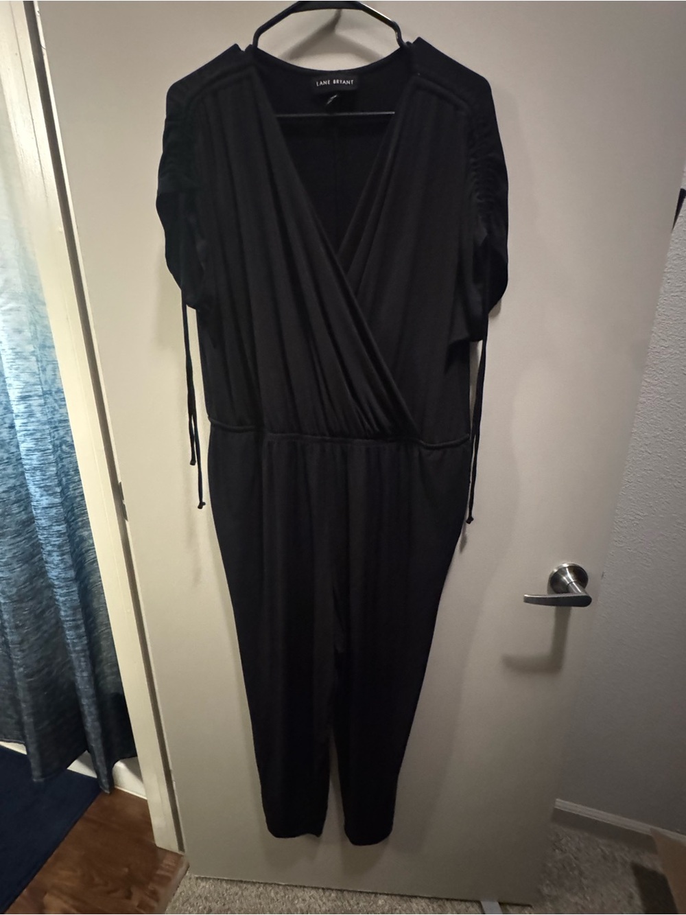 Lane Bryant Black Wrap-Front Jumpsuit